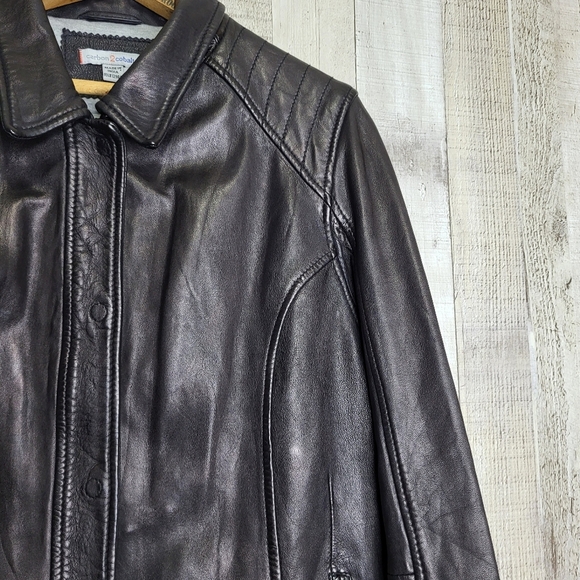 Women's Black Lamb Leather Jacket. Size Medium. Carbon2Cobalt - Picture 5 of 16